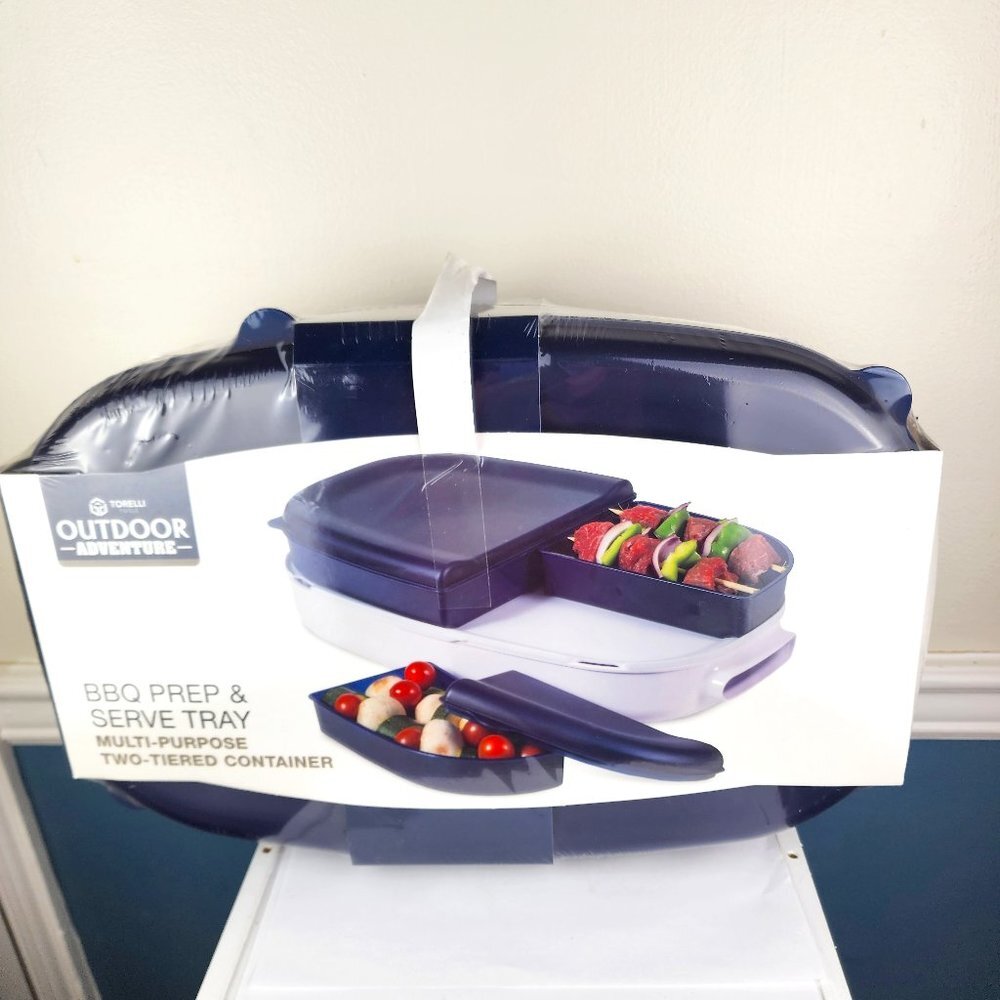 Torelli Outdoor Adventure BBQ Prep & Serve Tray Two Tiered NWT